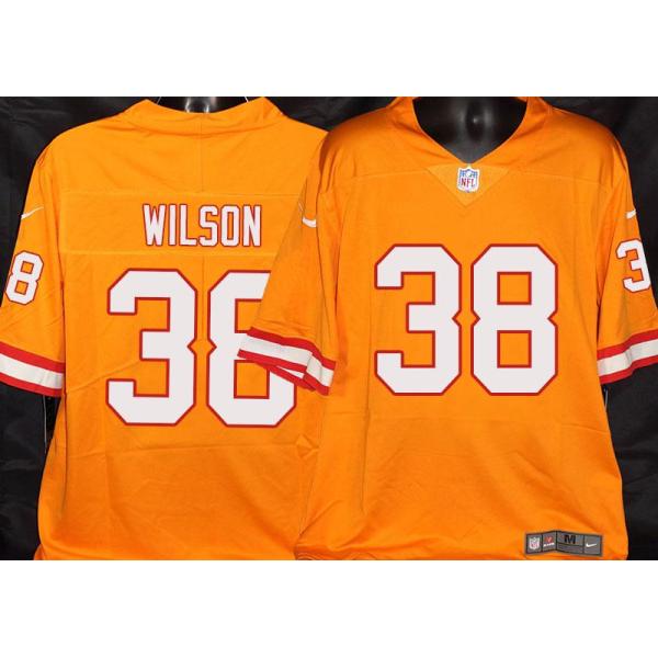 Buccaneers #38 Shaun Wilson Orange Football Jersey Stitched