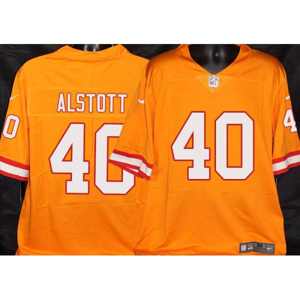 Buccaneers #40 Mike Alstott Orange Football Jersey Stitched