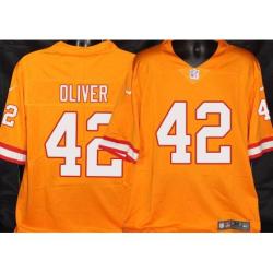 Buccaneers #42 Frank Oliver Orange Football Jersey Stitched