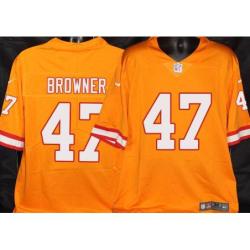 Buccaneers #47 Joey Browner Orange Football Jersey Stitched