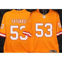 Buccaneers #53 Olakunle Fatukasi Orange Football Jersey Stitched