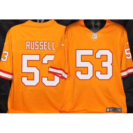 Buccaneers #53 Chapelle Russell Orange Football Jersey Stitched