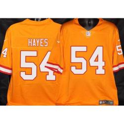 Buccaneers #54 Geno Hayes Orange Football Jersey Stitched