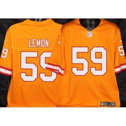 Buccaneers #59 Mike Lemon Orange Football Jersey Stitched