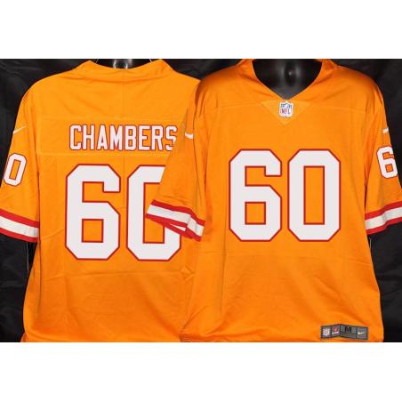 Buccaneers #60 Wally Chambers Orange Football Jersey Stitched