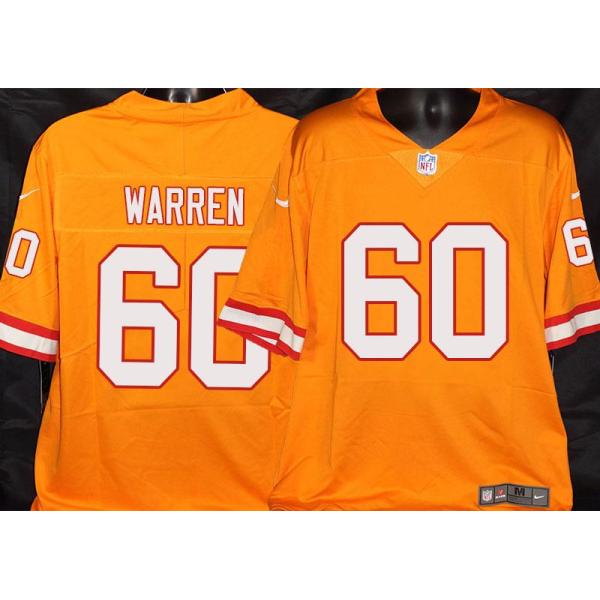 Buccaneers #60 Jeremiah Warren Orange Football Jersey Stitched