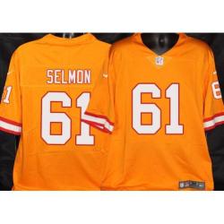 Buccaneers #61 Dewey Selmon Orange Football Jersey Stitched