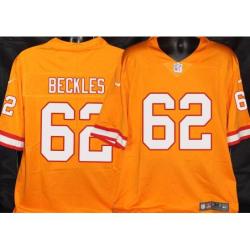 Buccaneers #62 Ian Beckles Orange Football Jersey Stitched