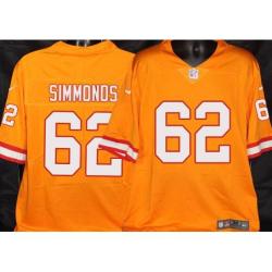 Buccaneers #62 Mike Simmonds Orange Football Jersey Stitched