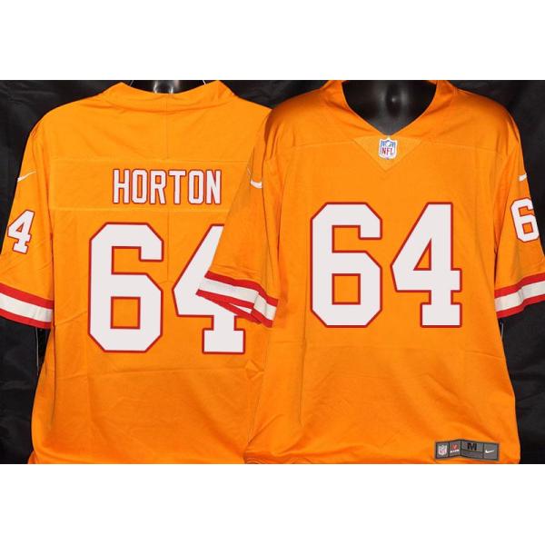 Buccaneers #64 Greg Horton Orange Football Jersey Stitched