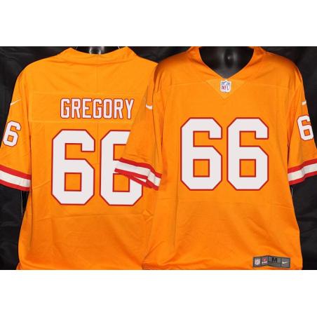 Buccaneers #66 Damian Gregory Orange Football Jersey Stitched