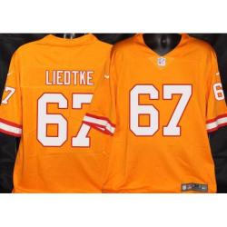 Buccaneers #67 Mike Liedtke Orange Football Jersey Stitched