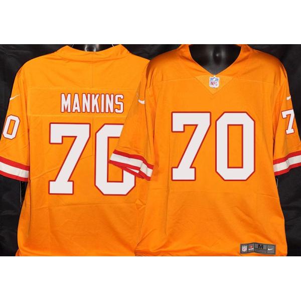 Buccaneers #70 Logan Mankins Orange Football Jersey Stitched