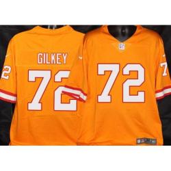 Buccaneers #72 Garrett Gilkey Orange Football Jersey Stitched