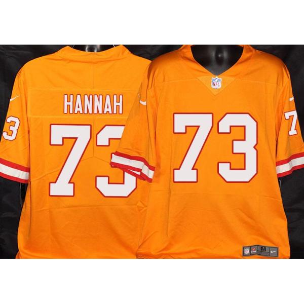 Buccaneers #73 Charley Hannah Orange Football Jersey Stitched