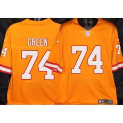 Buccaneers #74 Cornell Green Orange Football Jersey Stitched