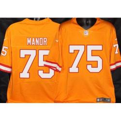 Buccaneers #75 Brison Manor Orange Football Jersey Stitched