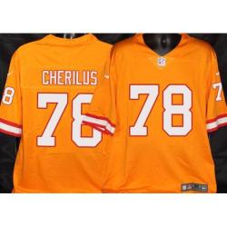 Buccaneers #78 Gosder Cherilus Orange Football Jersey Stitched