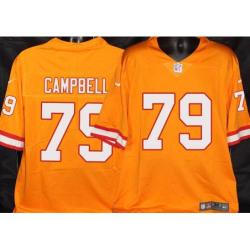 Buccaneers #79 Joe Campbell Orange Football Jersey Stitched