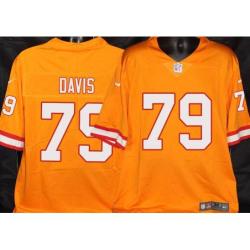 Buccaneers #79 Reuben Davis Orange Football Jersey Stitched