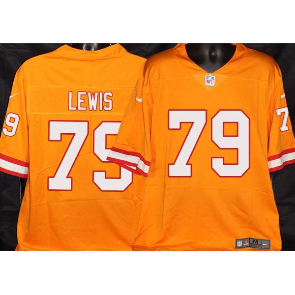 Buccaneers #79 Reggie Lewis Orange Football Jersey Stitched