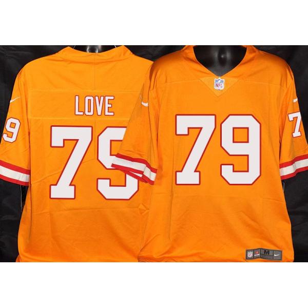 Buccaneers #79 Sean Love Orange Football Jersey Stitched