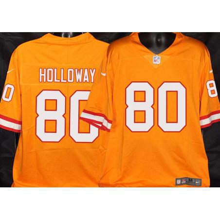 Buccaneers #80 Steve Holloway Orange Football Jersey Stitched