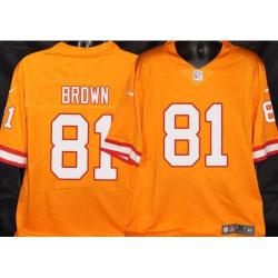 Buccaneers #81 Antonio Brown Orange Football Jersey Stitched