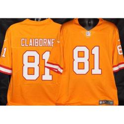 Buccaneers #81 Robert Claiborne Orange Football Jersey Stitched