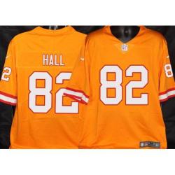 Buccaneers #82 Ron Hall Orange Football Jersey Stitched