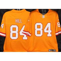 Buccaneers #84 Bruce Hill Orange Football Jersey Stitched