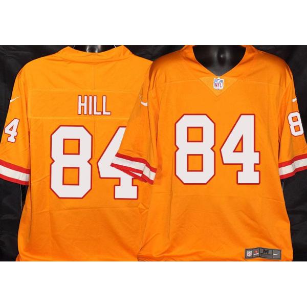 Buccaneers #84 Bruce Hill Orange Football Jersey Stitched