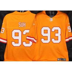 Buccaneers #93 Ndamukong Suh Orange Football Jersey Stitched