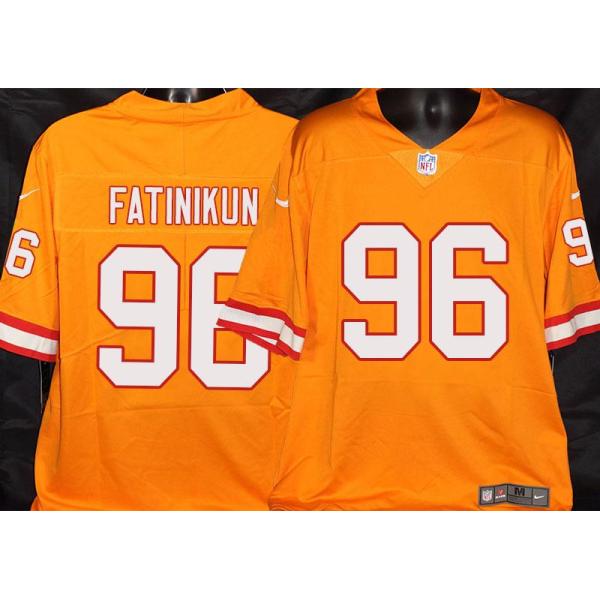 Buccaneers #96 T.J. Fatinikun Orange Football Jersey Stitched