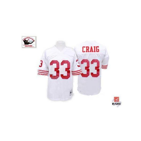 Roger Craig SF Football Jersey - SF #33 Football Jersey(White Throwback)