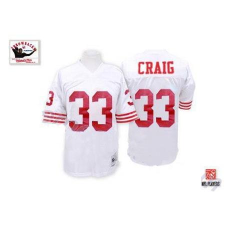 Roger Craig SF Football Jersey - SF #33 Football Jersey(White Throwback)