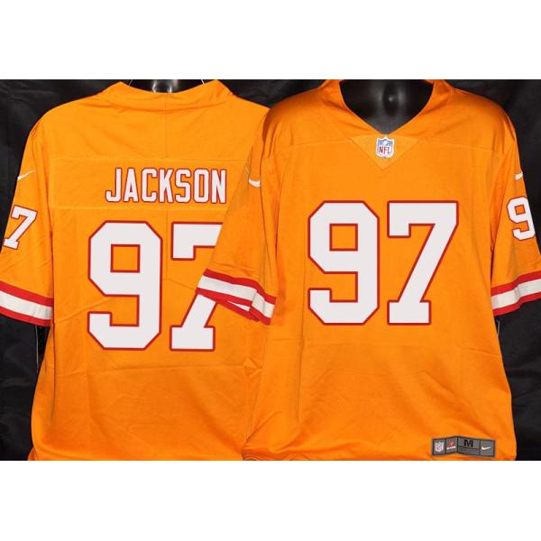 Buccaneers #97 Tyoka Jackson Orange Football Jersey Stitched