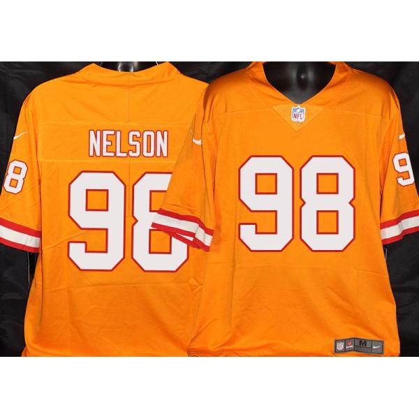 Buccaneers #98 Anthony Nelson Orange Football Jersey Stitched