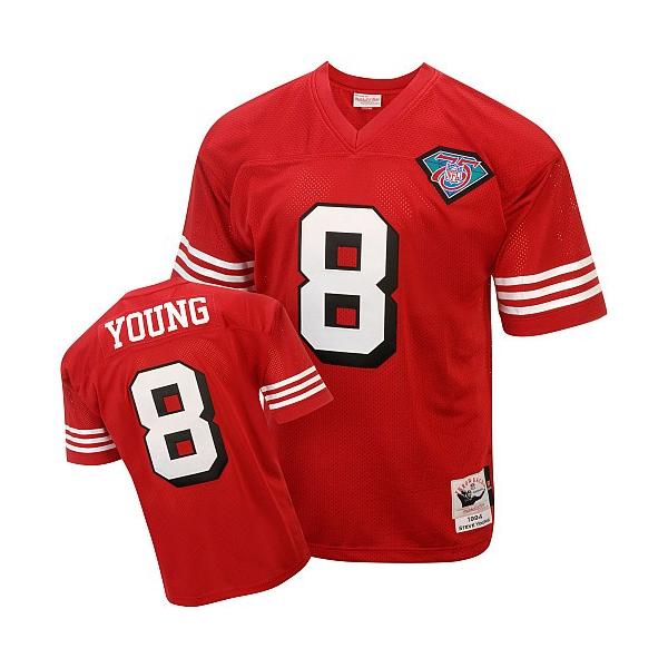 Steve Young SF Football Jersey - SF #8 Football Jersey(Red Throwback)