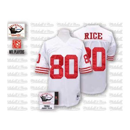 Jerry Rice SF Football Jersey - SF #80 Football Jersey(White Throwback)