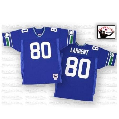 Steve Largent Seattle Football Jersey - Seattle #80 Football Jersey(Blue Throwback)