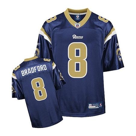 Sam Bradford Louis Football Jersey - St Louis  #8 Football Jersey(Blue)