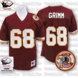 Russ Grimm Washington Football Jersey - Washington #68 Football Jersey(Red Throwback)