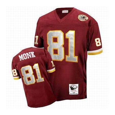 Art Monk Washington Football Jersey - Washington #81 Football Jersey(Red Throwback)