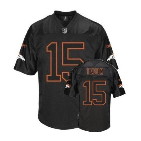 Tim Tebow Football Jersey - Denver #15 Jersey(Black)