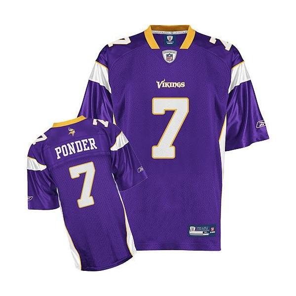 Christian Ponder Football Jersey - Minnesota #7 Jersey(Purple)