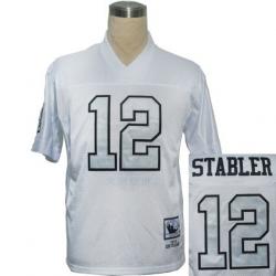 Ken Stabler Football Jersey - Oakland #12 Jersey(White Silver Number)