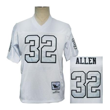 Marcus Allen  Football Jersey - Oakland #32 Jersey(White Throwback Silver Number)