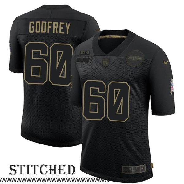 Chris Godfrey Black Salute to Service Jersey Seattle Seahawks #60