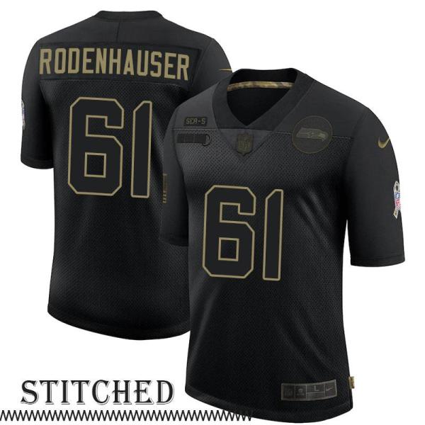 Mark Rodenhauser Black Salute to Service Jersey Seattle Seahawks #61